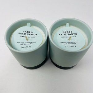 2x Room Essentials- Two Tone Jar Saged Palo Santo Candle - 7oz